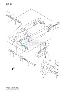 RM85 (P3-P28) drawing REAR SWINGING ARM