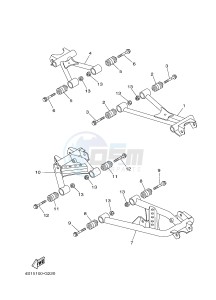 YFM450FWAD GRIZZLY 450 EPS (BM71) drawing REAR ARM