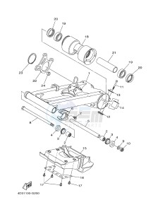 YFM250R RAPTOR 250 (33B7) drawing REAR ARM