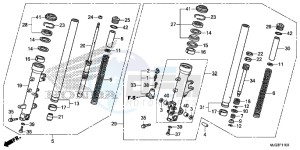 GL1800BE F6B Bagger - GL1800BE UK - (E) drawing FRONT FORK