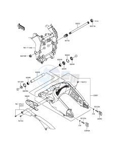 NINJA_ZX-6R ZX600REF FR GB XX (EU ME A(FRICA) drawing Swingarm