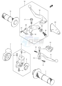 RM125 (E3-E28) drawing HANDLE LEVER (MODEL K1 K2 K3)