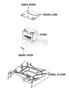 AGILITY 125cc drawing Battery