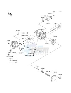 KVF 650 G [BRUTE FORCE 650 4X4I HARDWOODS GREEN HD] (G6F-G9F) G9F drawing CARBURETOR PARTS