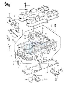 KZ 1000 A [KZ1000] (A1-A2A) [KZ1000] drawing CYLINDER HEAD_COVER -- 77-78 A1_A2_A2A- -