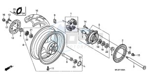 CBR600RA9 E / ABS MME drawing REAR WHEEL