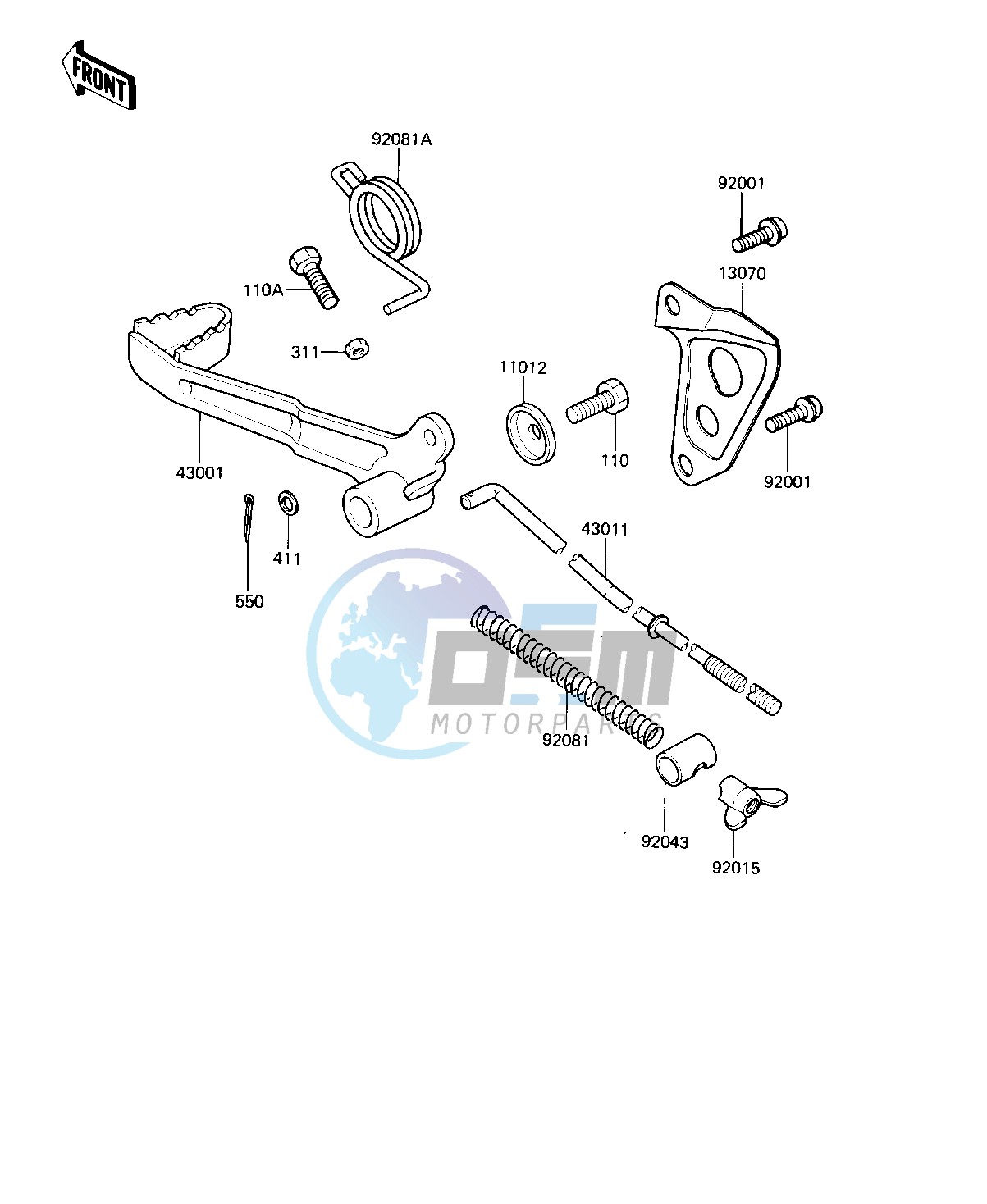 BRAKE PEDAL -- 82 KDX250-B2- -