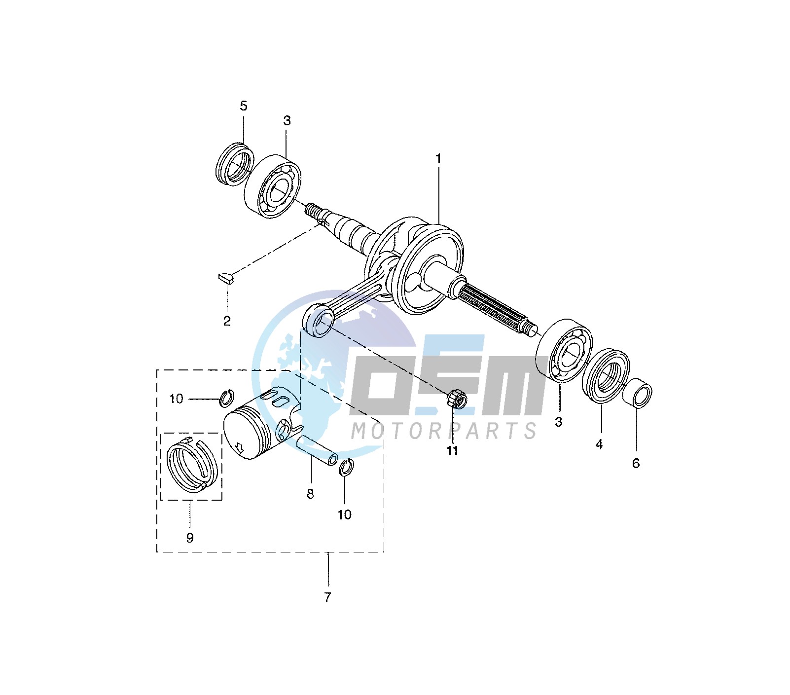 CRANKSHAFT AND PISTON