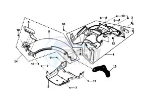 MIO 100 drawing REAR FENDER - INNER SHIELD - UNDERTAIL