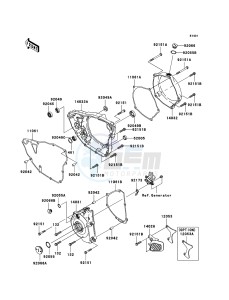 KX250F KX250YBF EU drawing Engine Cover(s)