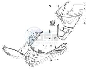 Fly 50 4t (25-30 kmh) drawing Central cover - Footrests