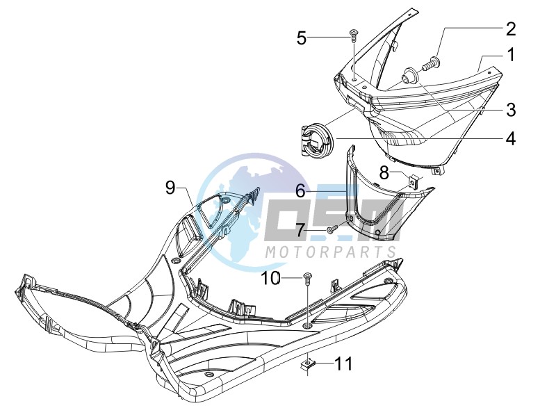 Central cover - Footrests