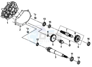 ALLO 50 45 KM/H L6 drawing MISSION CASE - DRIVE SHAFT