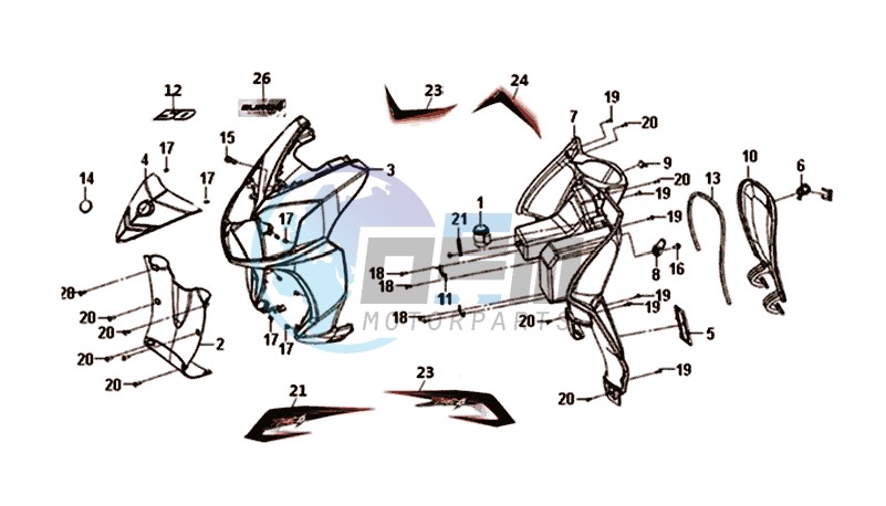 FRONT COWL / INNER LEG SHIELD /  INDICATOR