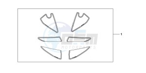 CBR600RA9 UK - (E / ABS) drawing RACING STICKER WHITE BACKGROUND 'NUMBER PLATE STICKERS' WITH