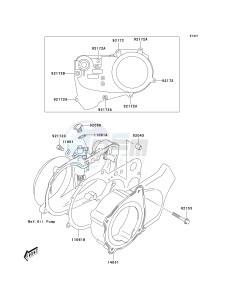 KSF 50 A [KFX50] (A6F) A6F drawing ENGINE COVER-- S- -