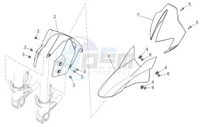 Dorsoduro 750 drawing Front body - front mudguard