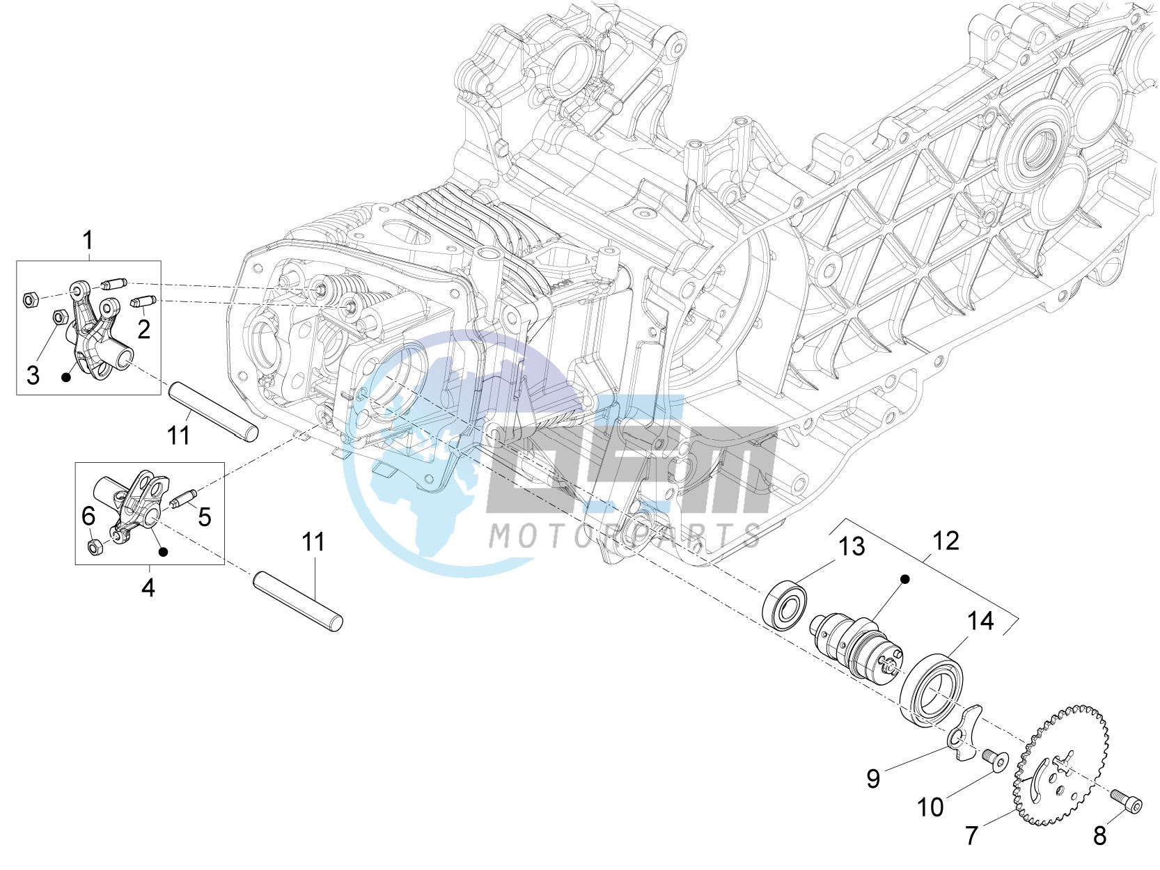 Camshaft - Rocking levers support unit