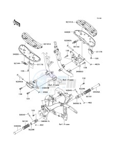 VN 900 D[VULCAN 900 CLASSIC LT] (6F-9F) D9F drawing FOOTRESTS