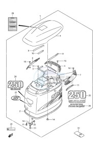 DF 250 drawing Engine Cover (DF 250S 2008 to 2009)