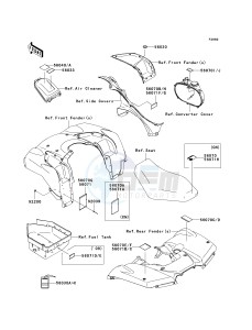 KVF 750 E [BRUTE FORCE 750 4X4I NRA OUTDOORS] (E8F-E9FA) E8F drawing LABELS