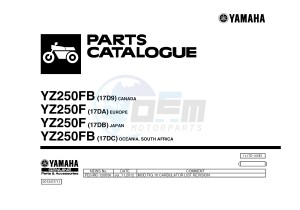 YZ250F (17D9 17DA 17DB 17DC) drawing .1-Front-Page