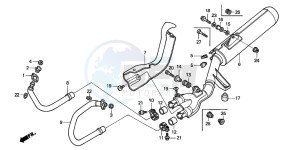 NT650V DEAUVILLE drawing EXHAUST MUFFLER