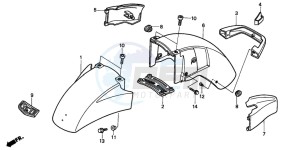 GL1500A GOLDWING ASPENCADE drawing FRONT FENDER