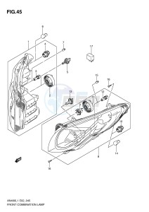 AN400 (E2) Burgman drawing FRONT COMBINATION LAMP (AN400L1 E19)