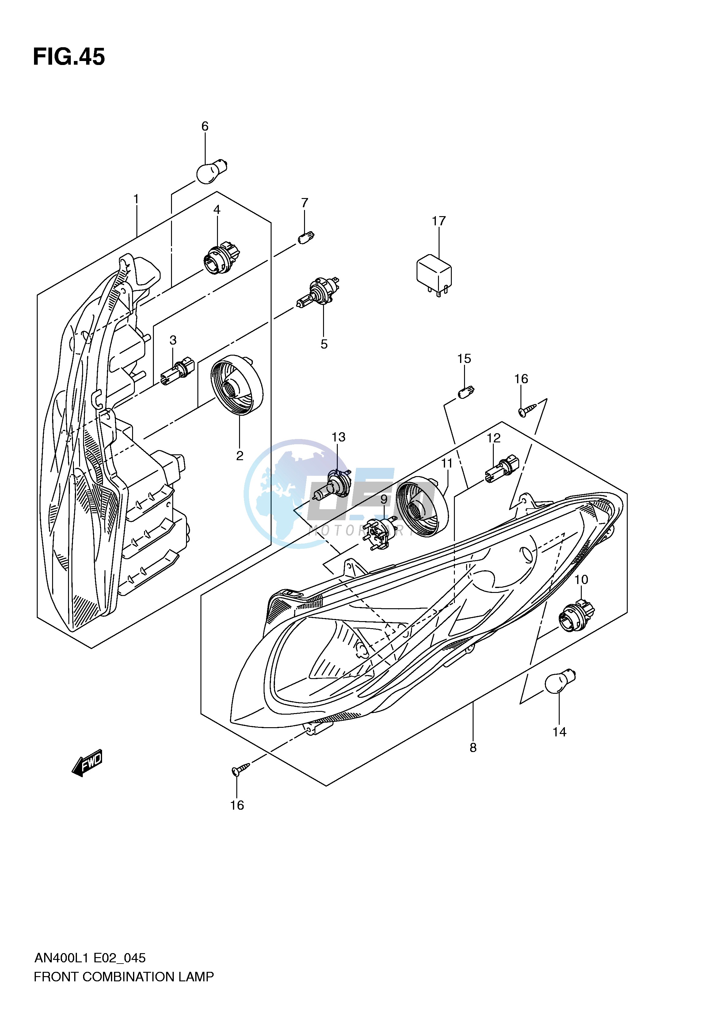 FRONT COMBINATION LAMP (AN400L1 E19)