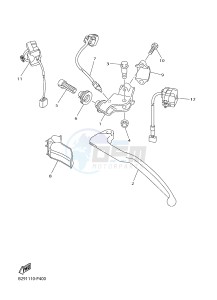 YZ450FX (B912 B913 B914 B914 B915) drawing HANDLE SWITCH & LEVER