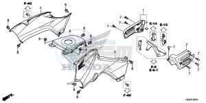 TRX250TMH Europe Direct - (ED) drawing SIDE COVER/TANK COVER