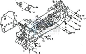 JET 14 125/XB1 (XC12WW-EU) (E4) (L7-M0) drawing CRANKCASECOVER LEFT