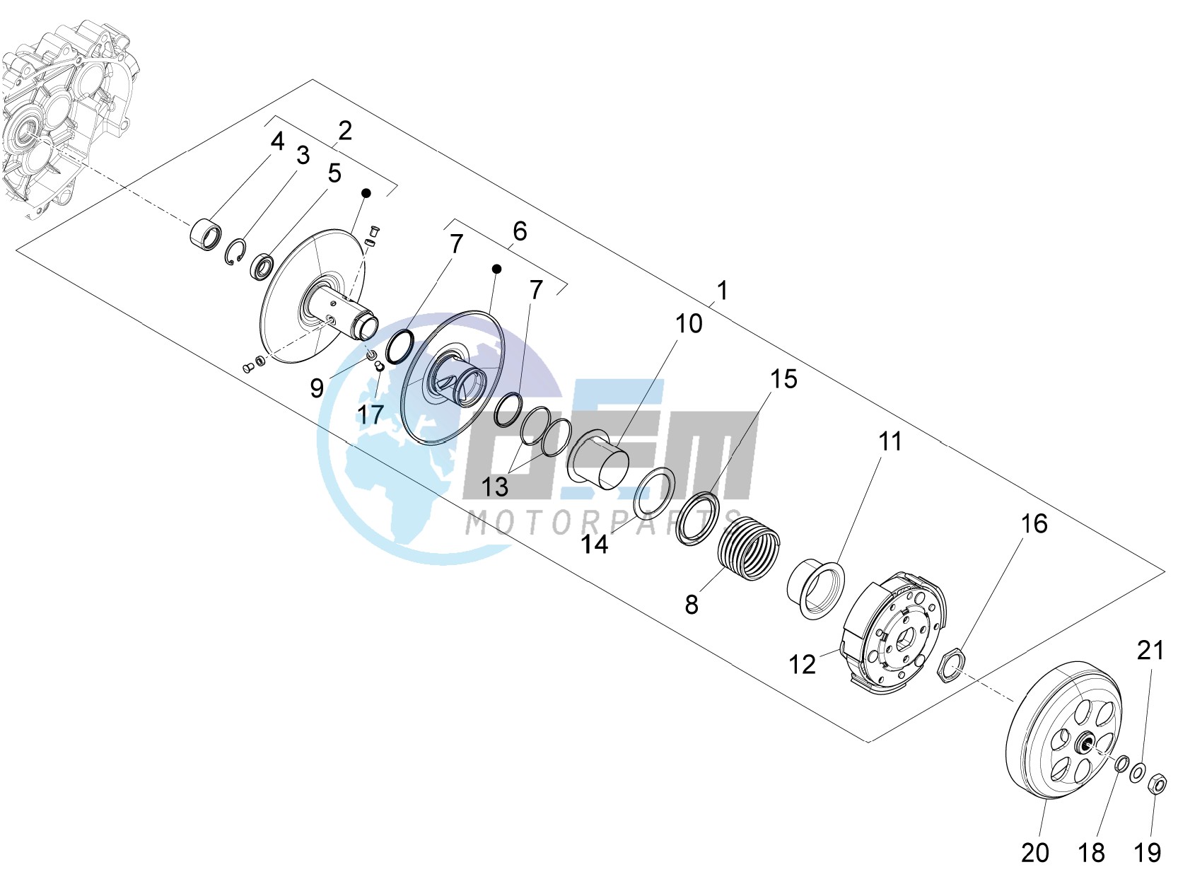 Driven pulley