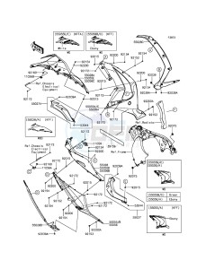 NINJA ZX-10R ABS ZX1000KFF FR XX (EU ME A(FRICA) drawing Cowling Lowers