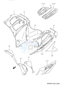 RF900R (E28) drawing UNDER COWLING BODY (MODEL T)