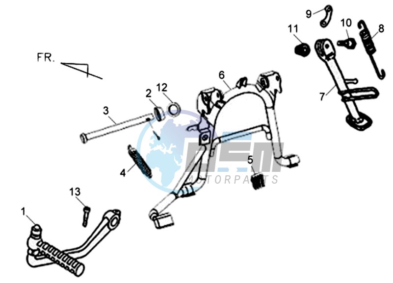 CENTRAL STAND -SIDE STAND- KICKSTARTER PEDAL