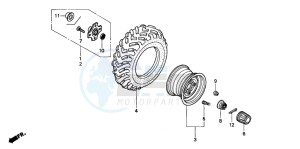 TRX350TM FOURTRAX 350 drawing REAR WHEEL