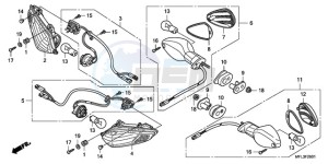 CBR1000RA9 Europe Direct - (ED / ABS MME REP) drawing WINKER (CBR1000RR9,A/RA9, A)