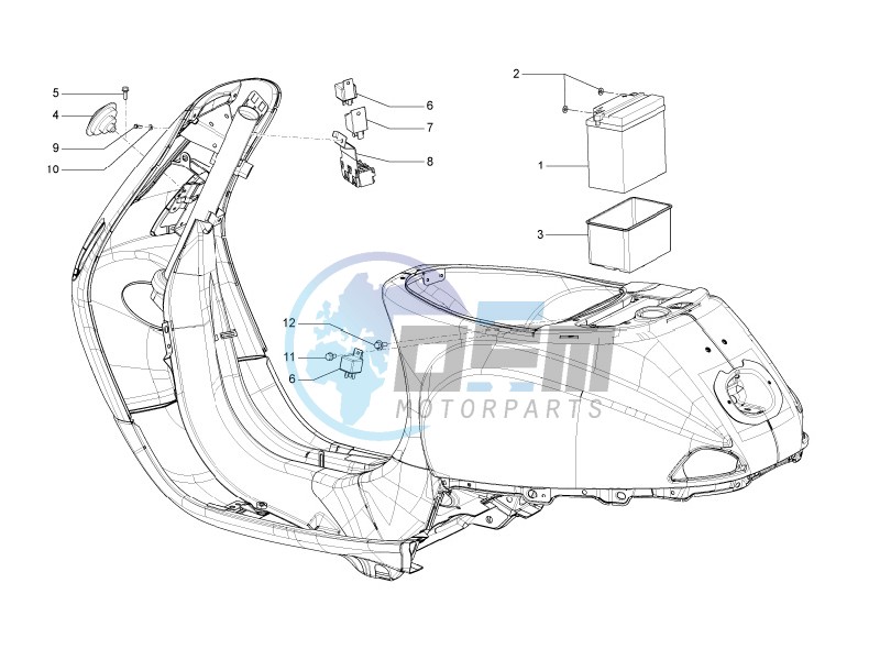 Control switches - Battery - Horn