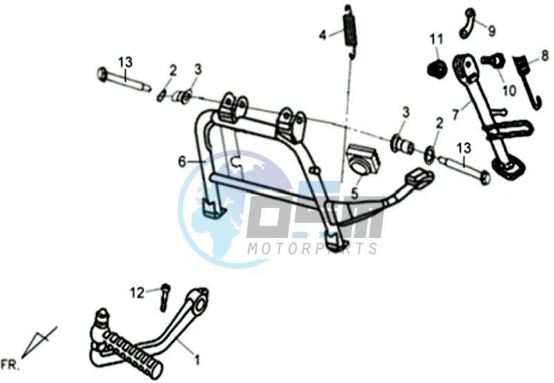 CENTRAL STAND /SIDE STAND/ KICKSTARTER PEDAL