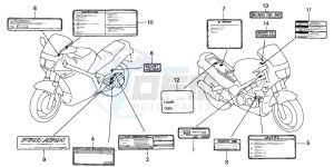 VFR750F drawing CAUTION LABEL (VFR750FL/FM/FN/FP)