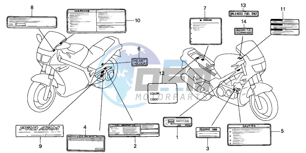 CAUTION LABEL (VFR750FL/FM/FN/FP)