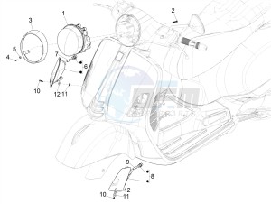 GTS 300 HPE 4T-4V IE ABS E4 (EMEA) drawing Front headlamps - Turn signal lamps