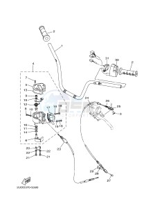 YFM700FWAD GRIZZLY 700 (B1AJ) drawing STEERING HANDLE & CABLE