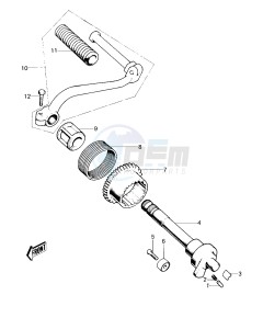 KM 100 A (A1 till A7) drawing KICKSTARTER MECHANISM