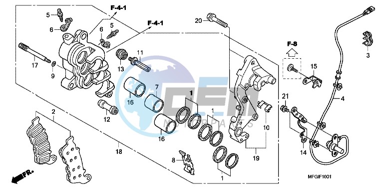 R. FRONT BRAKE CALIPER (CB600FA/ FA3)