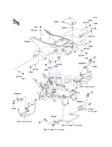 KSV 700 A [KFX 700] (A6F-A9F) A8F drawing REAR FENDER-- S- -