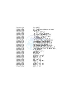 RF600R (E28) drawing * COLOR CHART *