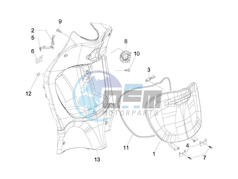 Front glove-box - Knee-guard panel